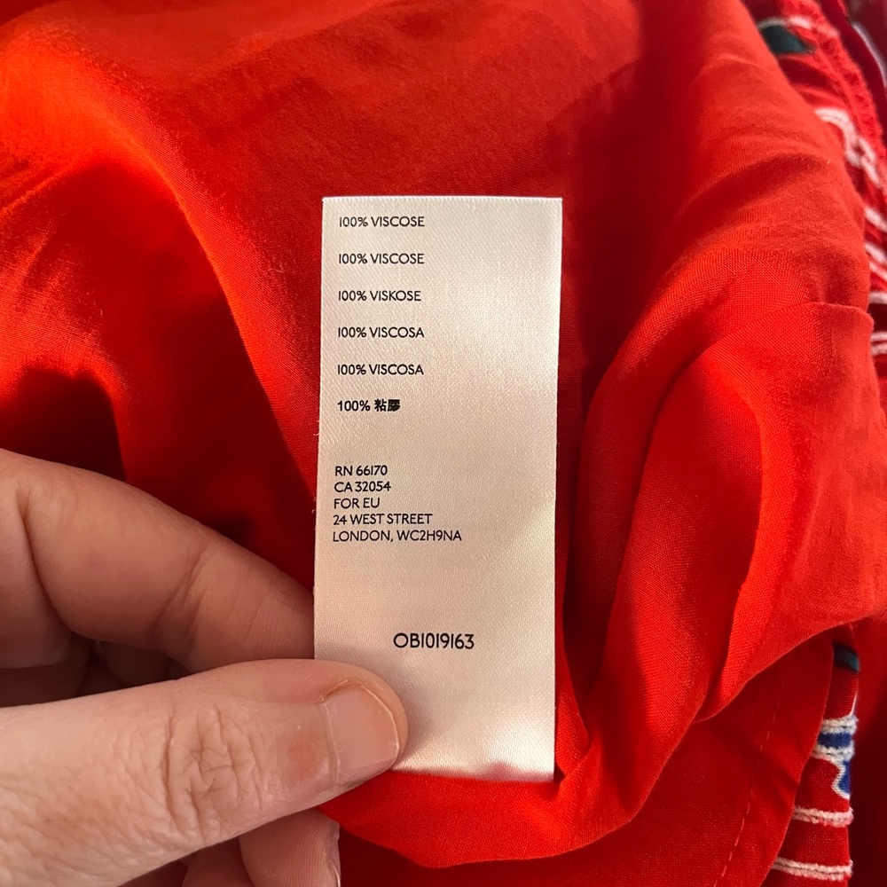 Anthropologie Red Floral Boswell Midi Dress 8 - Picture 13 of 16